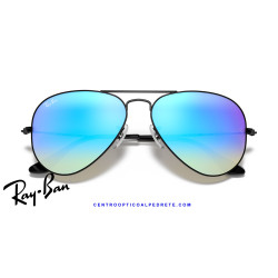 Ray-Ban Aviator Black / Brown Gradient Mirror Blue | Centro Óptico Alpedrete
