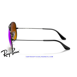 Ray-Ban Aviator Black / Brown Gradient Mirror Blue | Centro Óptico Alpedrete