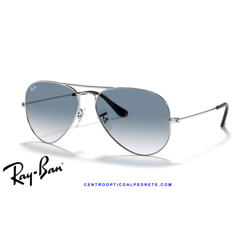 Ray-Ban Aviator Plata / azul claro degradada (RB3025 003/3F) | Gafas de sol