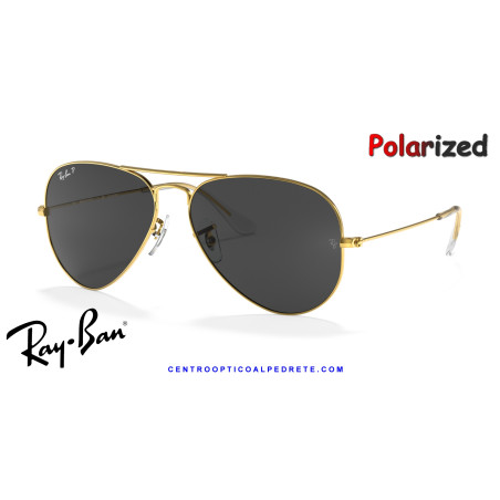 Ray-Ban Aviator Gold / Black Polarized (RB3025 919648) | Centro Óptico Alpedrete