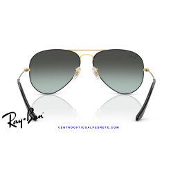 Ray-Ban Aviator Negro sobre oro arista / azul vintage (RB3025 9271GK) | Centro