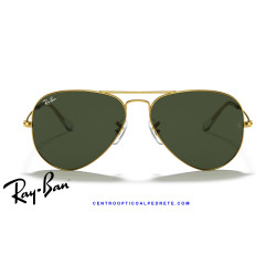Ray-Ban Aviator Oro / verde G-15 (RB3025 W3234) | Centro Óptico Alpedrete