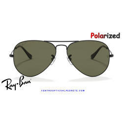 Ray-Ban Aviator Negro / verde G-15 polarizada (RB3025 W3361) | Gafas de sol
