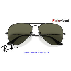 Ray-Ban Aviator Negro / verde G-15 polarizada (RB3025 W3361) | Gafas de sol