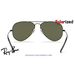 Ray-Ban Aviator Negro / verde G-15 polarizada (RB3025 W3361) | Gafas de sol
