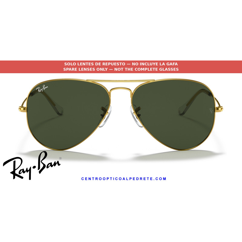 Ray-Ban Aviator Green Classic G- 15 Replacement Lenses (RB3025 001) | Centro Óptico Alpe