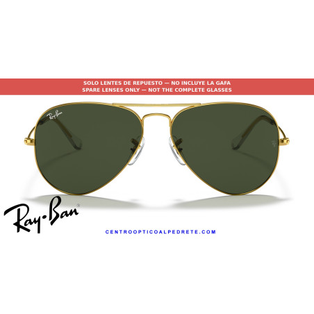 Ray-Ban Aviator Green Classic G- 15 Replacement Lenses (RB3025 001) | Centro Óptico Alpe