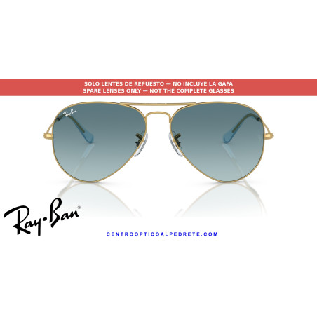 Lentes originales Ray-Ban Aviator Blue (RB3025 001/3M) | Centro Óptico Alpedrete