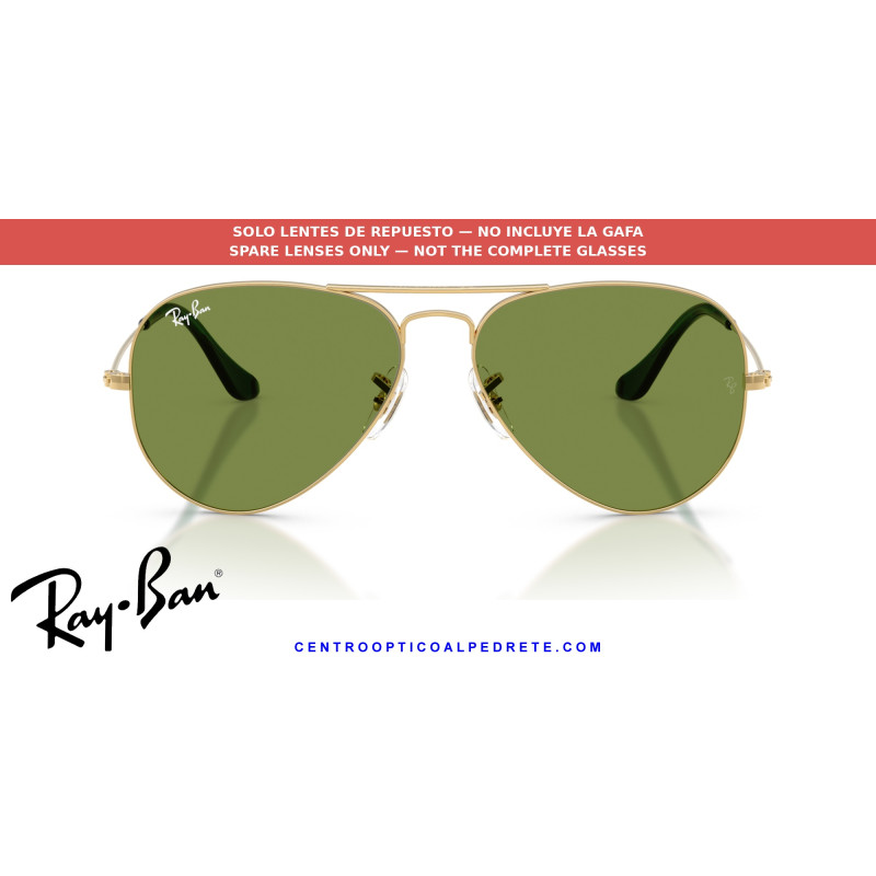 Ray-Ban Aviator Green Replacement Lenses (RB3025 001/4E) | Centro Óptico Alpedrete