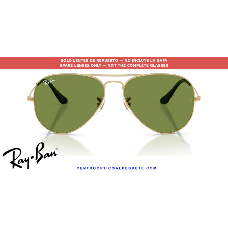 Ray-Ban Aviator Green Replacement Lenses (RB3025 001/4E) | Centro Óptico Alpedrete