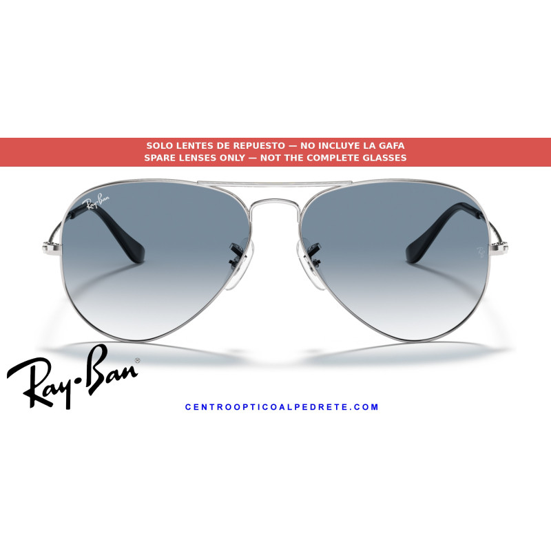 Ray-Ban Aviator Light Blue Gradient Replacement Lenses (RB3025 003/3F) | Centro Óptico A