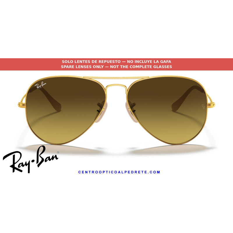 Ray-Ban Aviator Brown Gradient Replacement Lenses (RB3025 112/85) | Centro Óptico Alpedr