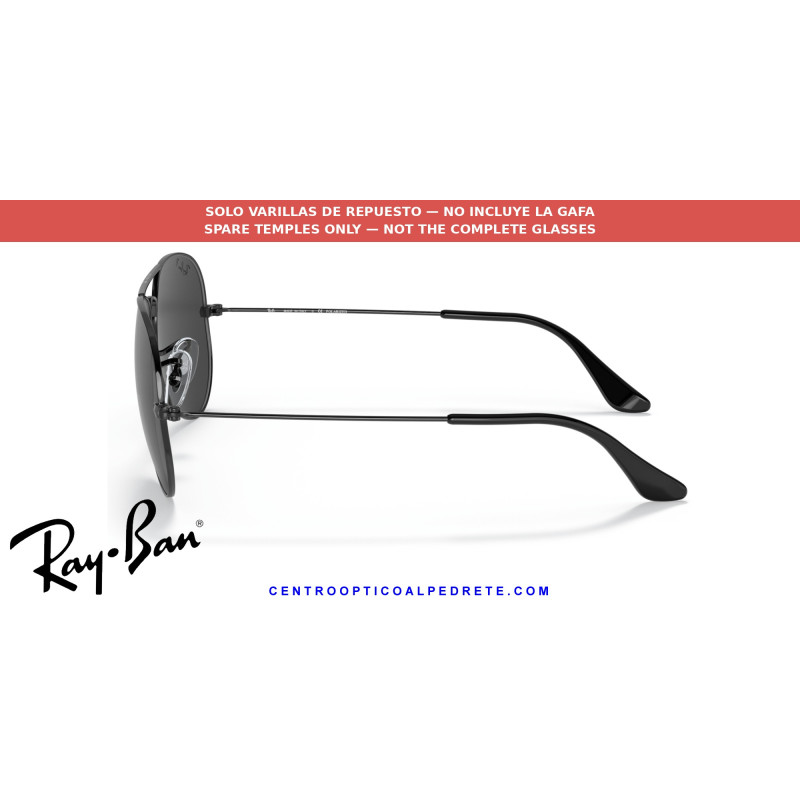 Ray-Ban Aviator Black Replacement Temples (RB3025 002) | Centro Óptico Alpedrete