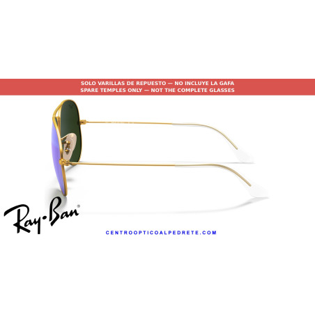 Varillas de repuesto Ray-Ban Aviator Gold (RB3025 112) | Centro Óptico Alpedrete