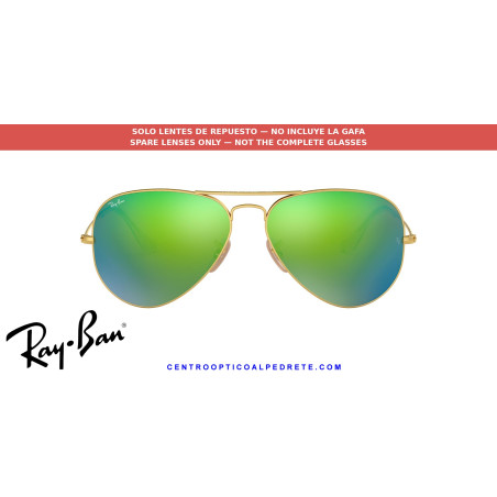 Ray-Ban Aviator Grey Mirror Green Lens Pair (RB3025 112/19) | Centro Optico Alpedrete