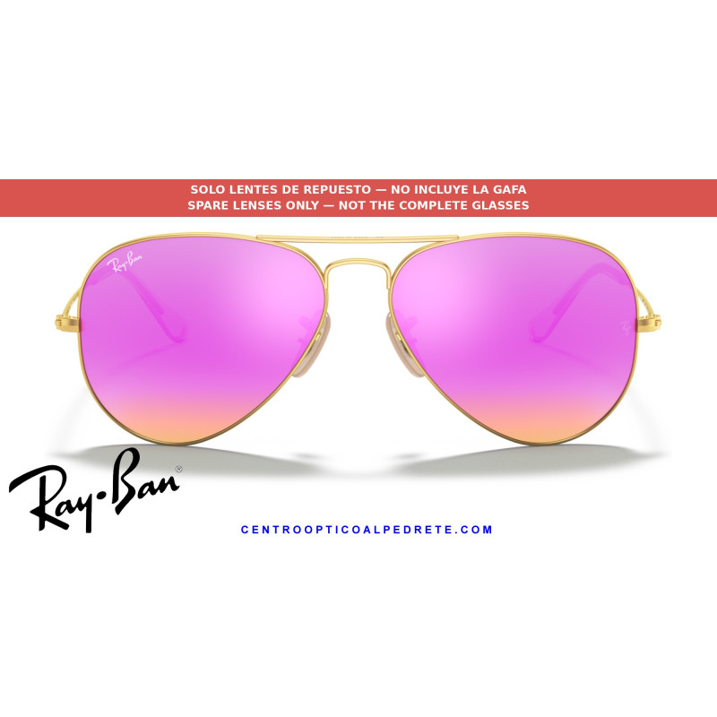 Ray-Ban Aviator Cyclamen Flash Lens Pair (RB3025 112/4T) | Centro Optico Alpedrete