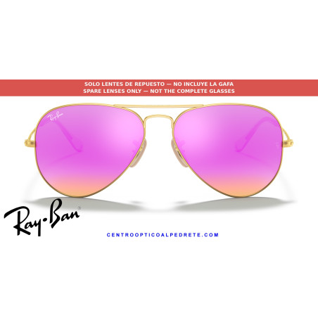 Ray-Ban Aviator Cyclamen Flash Lens Pair (RB3025 112/4T) | Centro Optico Alpedrete