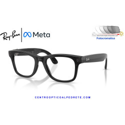 Ray-Ban Meta (Gen 3) Wayfarer Smart Sunglasses Transparent Black RW4011-690680