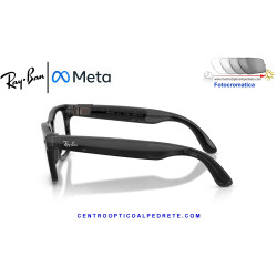 Ray-Ban Meta (Gen 3) Wayfarer Smart Sunglasses Transparent Black RW4011-690680