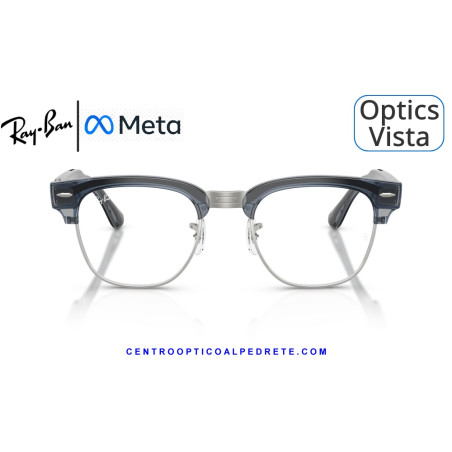 Gafas Graduadas Ray-Ban Meta Audio Clubmaster Optics Transparent Sky Blue