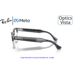 Gafas Graduadas Ray-Ban Meta Audio Clubmaster Optics Transparent Sky Blue