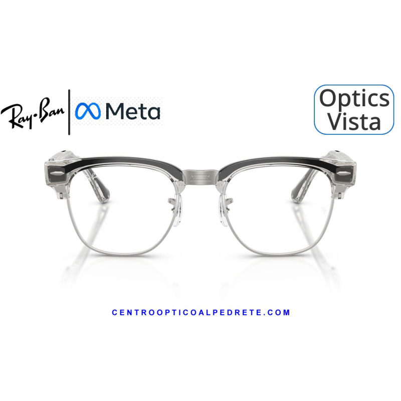 Gafas Graduadas Ray-Ban Meta Audio Clubmaster Optics Transparent Iron Grey