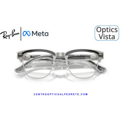 Gafas Graduadas Ray-Ban Meta Audio Clubmaster Optics Transparent Iron Grey