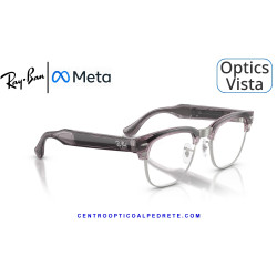 Gafas Graduadas Ray-Ban Meta Audio Clubmaster Optics Transparent Orchid