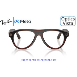 Gafas Graduadas Ray-Ban Meta (Gen 3) Aviator Optics Transparent Umber Alped
