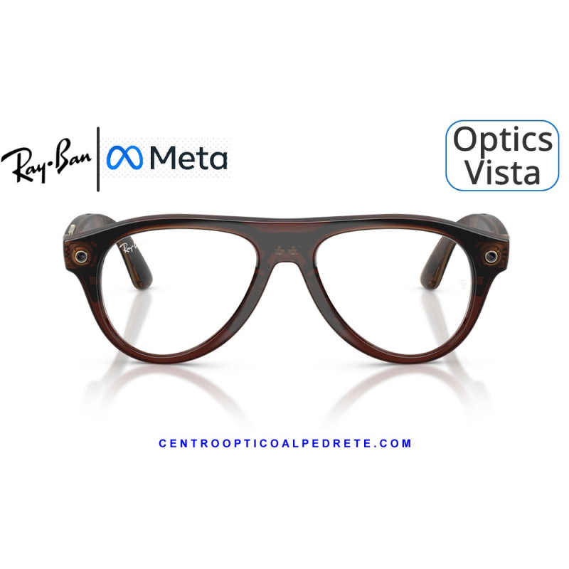 Gafas Graduadas Ray-Ban Meta (Gen 3) Aviator Optics Transparent Umber Alped