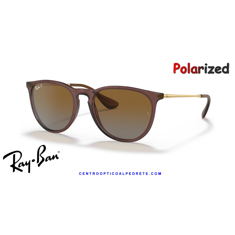 Ray-Ban Erika Marrón oscuro transparente / marrón degradada polarizada (RB4171 6593T5)