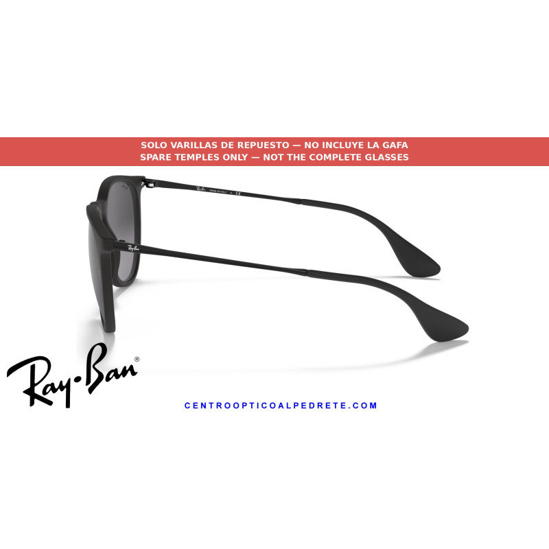Pareja de varillas originales Ray-Ban Erika RB4171 622/8G Rubber black