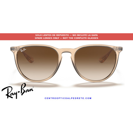 Pareja de lentes originales Ray-Ban Erika RB4171 631513 Brown Gradient