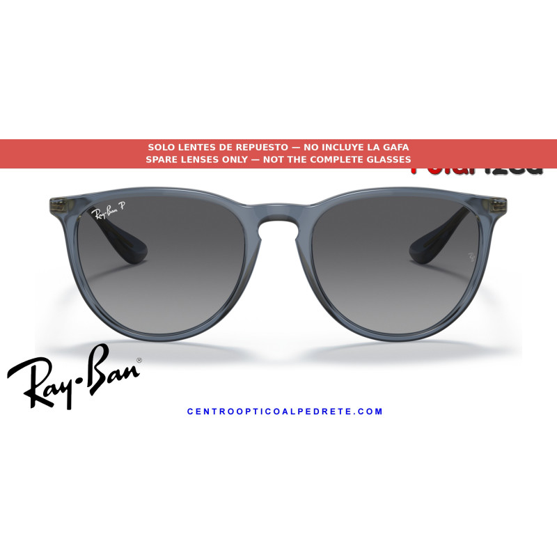 Pareja de lentes originales Ray-Ban Erika RB4171 6592T3 Grey Polarized