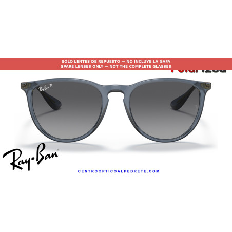 Pareja de lentes originales Ray-Ban Erika RB4171 6592T3 Grey Polarized
