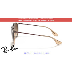 Pareja de varillas originales Ray-Ban Erika RB4171 651413 Transparent brown