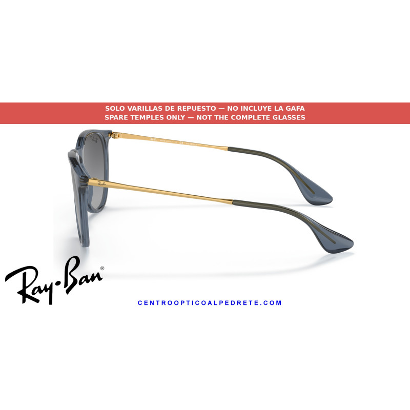 Pareja de varillas originales Ray-Ban Erika RB4171 65154L Transparent blue