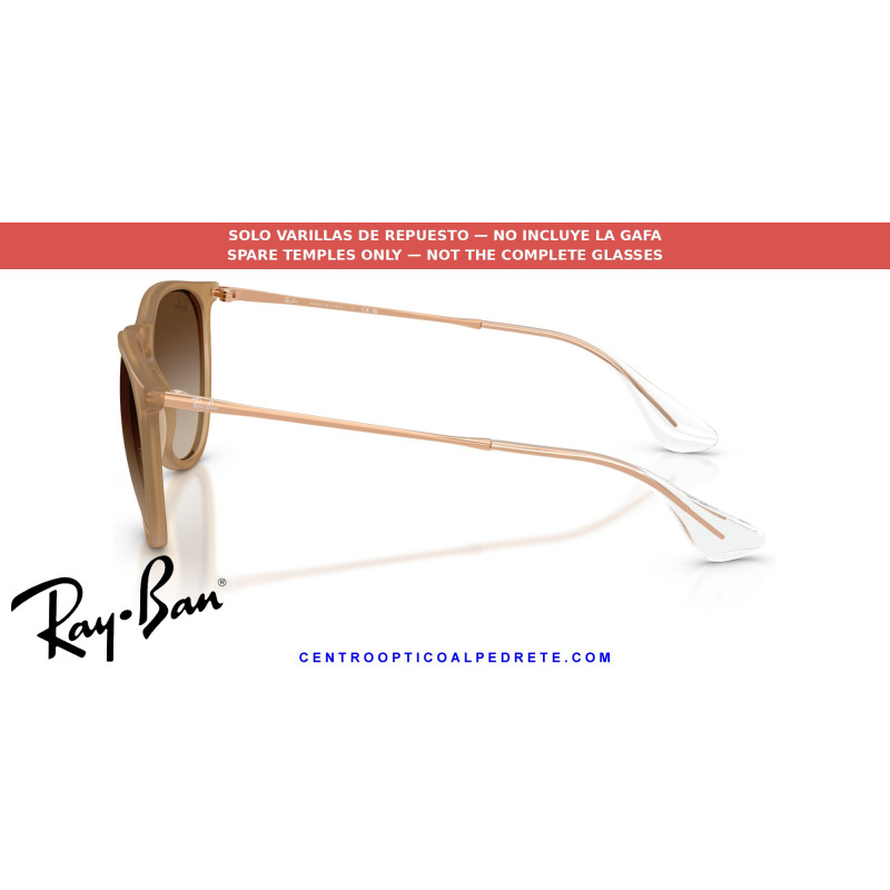 Pareja de varillas originales Ray-Ban Erika RB4171 681413 Rubber beige