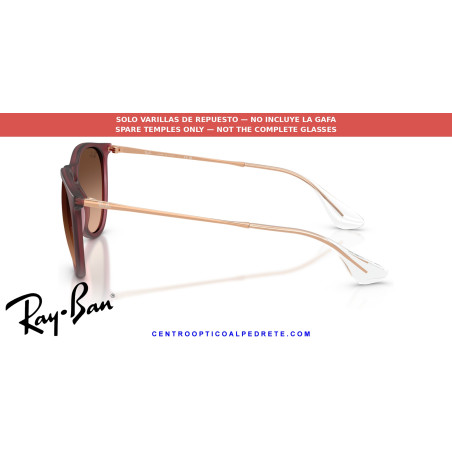 Pareja de varillas originales Ray-Ban Erika RB4171 6815A5 Rubber violet