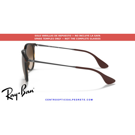 Pareja de varillas originales Ray-Ban Erika RB4171 865/13 Rubber havana