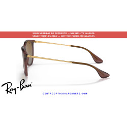 Pareja de varillas originales Ray-Ban Erika RB4171 6593T5 Transparent dark brown