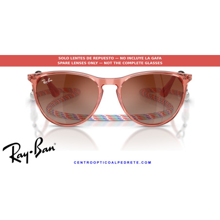 Pareja de lentes originales Ray-Ban Junior Erika RJ9060S 7225S0 Brown Gradient