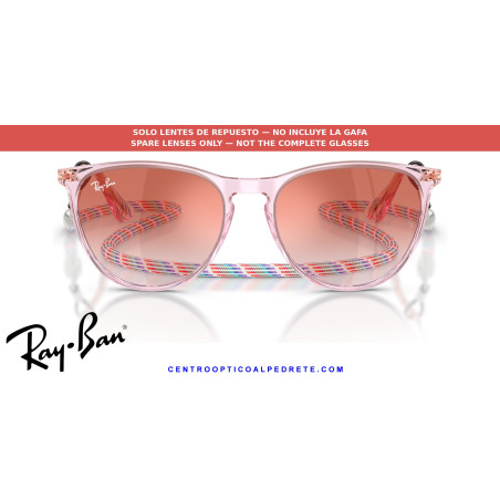 Pareja de lentes originales Ray-Ban Junior Erika RJ9060S 7226V0 Clear Gradient