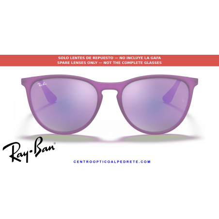 Pareja de lentes originales Ray-Ban Junior Erika RJ9060S 70084V Grey Mirror