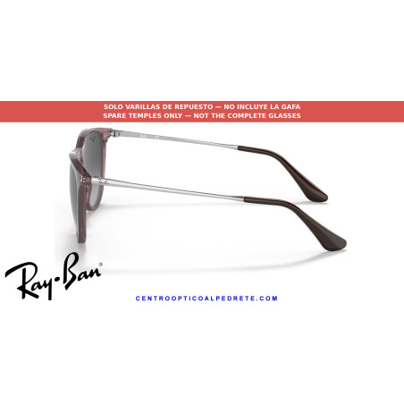 Pareja de varillas originales Ray-Ban Junior Erika RJ9060S 71078G Transparent