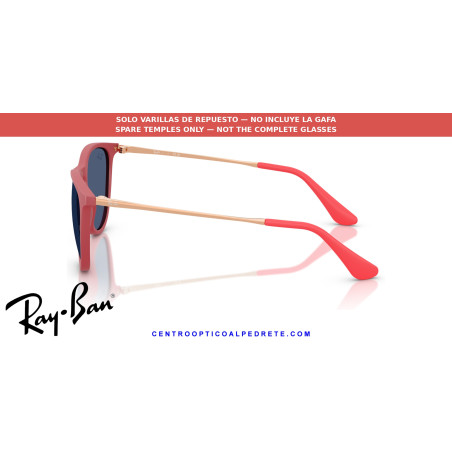 Pareja de varillas originales Ray-Ban Junior Erika RJ9060S 718071 Rubber fuchsia