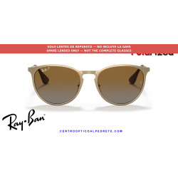 Pareja de lentes originales Ray-Ban Erika Metal RB3539 112/T5 Brown Gradient