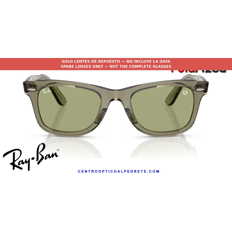 Ray-Ban Wayfarer RB2140 Replacement Bottle Green Polarized Lenses | Óptica Alpedrete