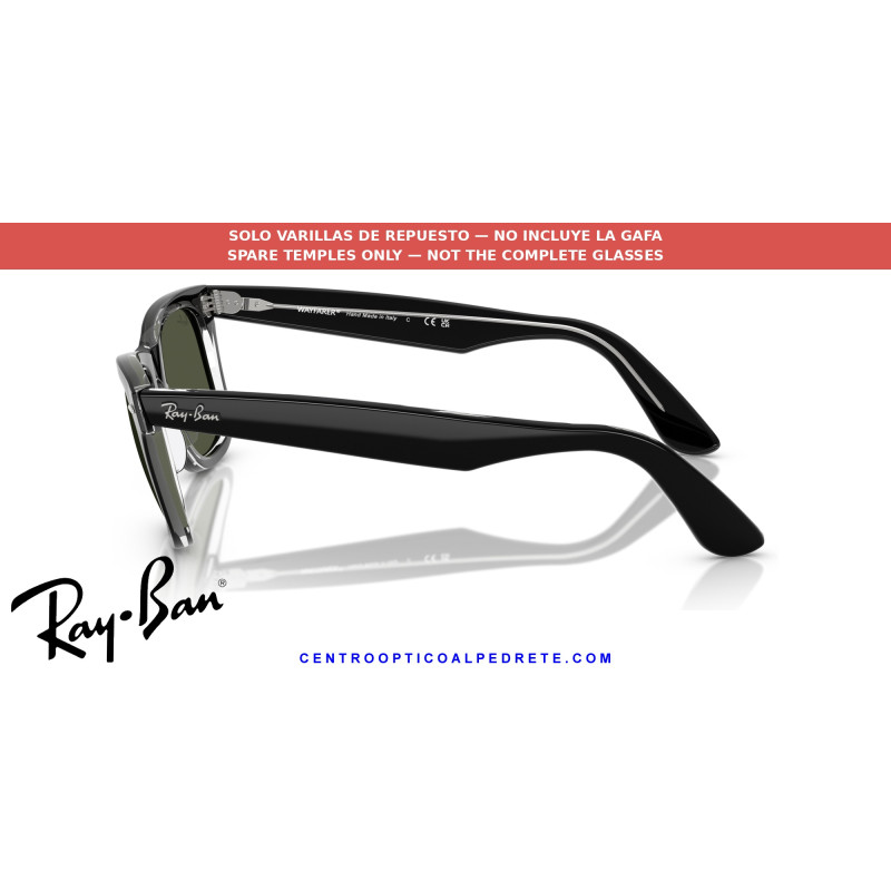Varillas de repuesto Ray-Ban RB2140 Black on transparent | Centro Óptico Alpedrete