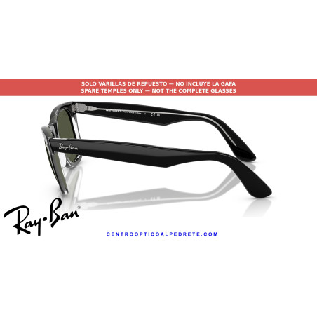 Ray-Ban RB2140 Wayfarer Replacement Temples Black on transparent | Alpedrete